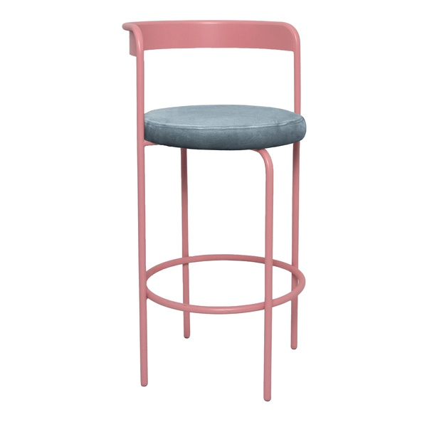 Стул барный Колори, Розовая помада + Серо-голубой
