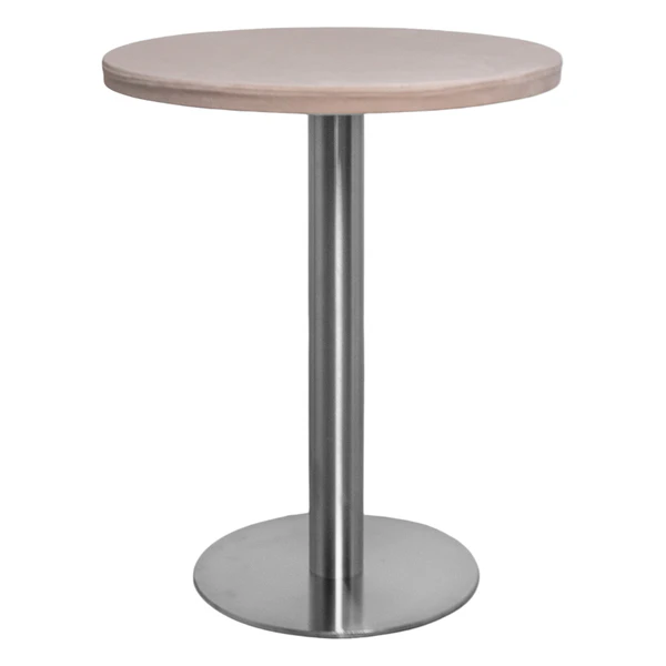 Стол Твист Круглый 67см, Серебро + Кремовый бисквит