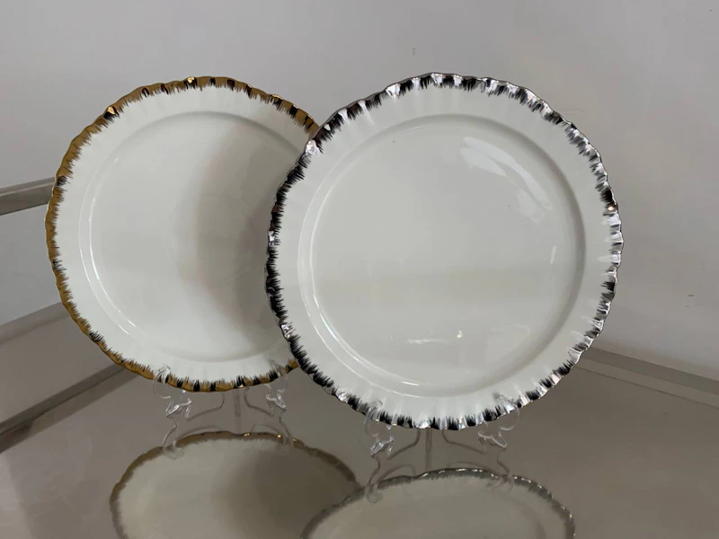 Порционная тарелка Подсолнух Серебро М