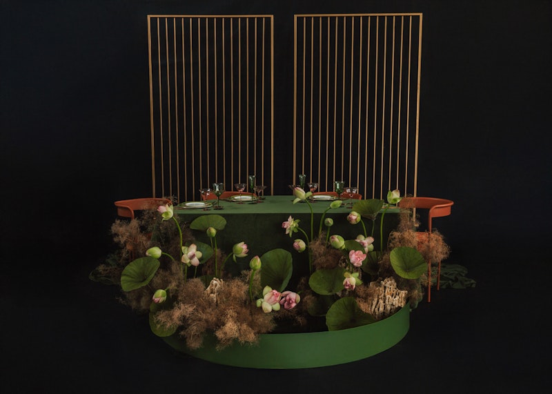 Скатерть велюр, круглая, матча