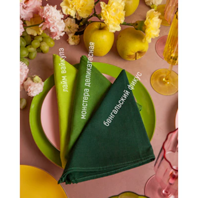 Салфетка из смесового льна, Монстера деликатесная - изображение 2