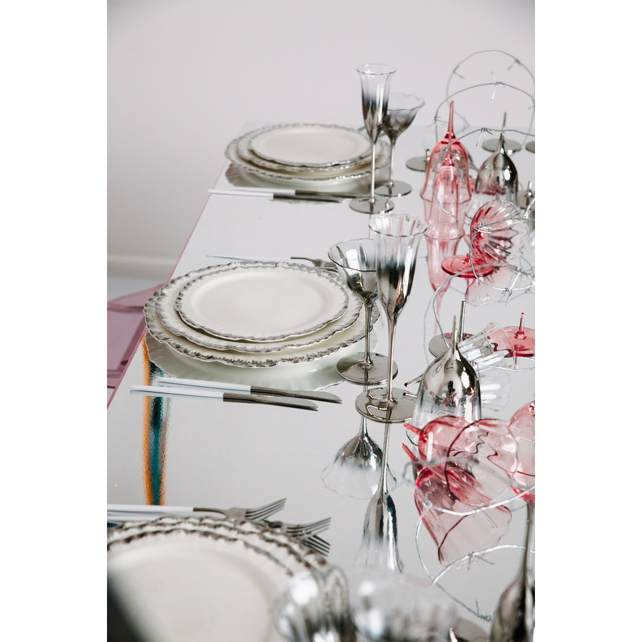 Сервировочная тарелка Подсолнух Серебро - Фото миниатюра 3