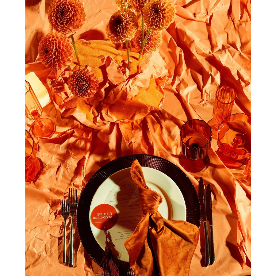 Салфетка велюр, терракотовая - Фото миниатюра 3