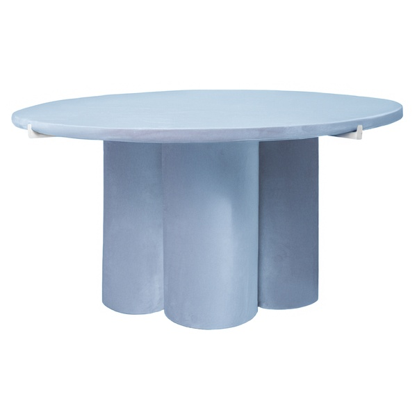 Журнальный столик Сквош голубой велюр