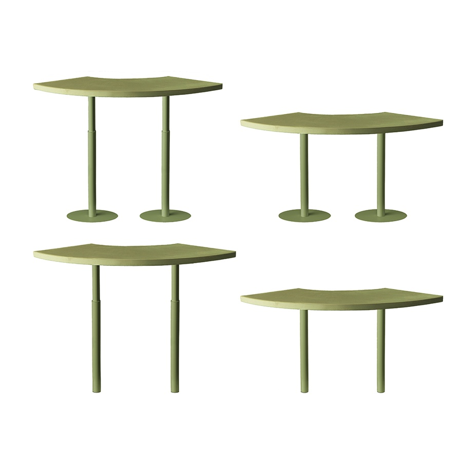 Стол коктейльный Твист Змейка С, Фисташковое пралине + матча (телескопические ноги) - Фото миниатюра 2