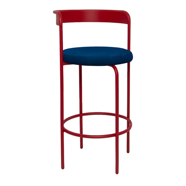 Стул барный Колори Красный бархат + Глубокий синий