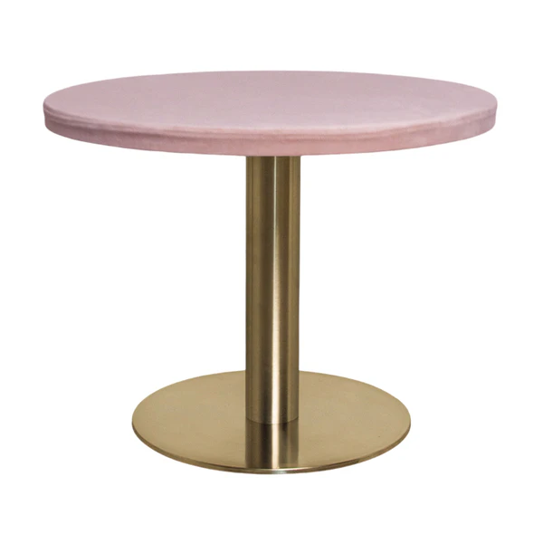Стол Твист Круглый 43см, Золото + Светло-розовый