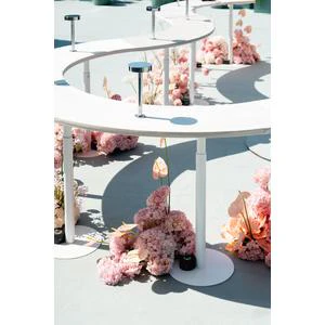 Стол коктейльный Твист Змейка М, Рафаэлло + Кремовый бисквит  (телескопические ноги) - Фото 4