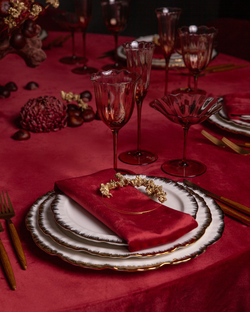 Сет порционных тарелок Подсолнух Золото