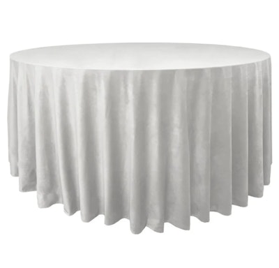 Скатерть велюр, круглая, молочная
