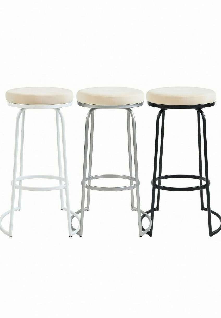 Стул барный Модерн Сэддл Кремовый бисквит (любой оттенок каркаса)