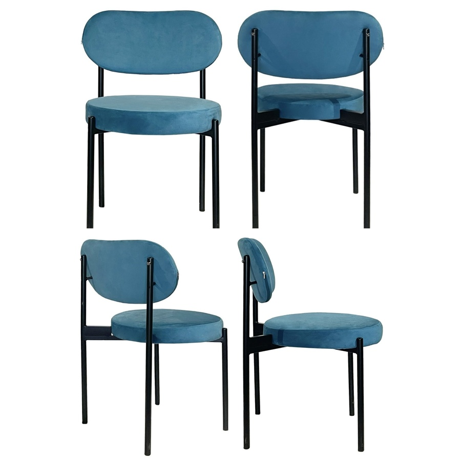 Стул Модерн Черный, Морская волна - Фото миниатюра 2