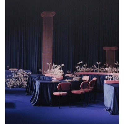 Скатерть велюр, прямоугольная, сапфировая ХЛ - изображение 3