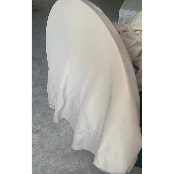 Скатерть велюр, круглая, молочная - Фото 3