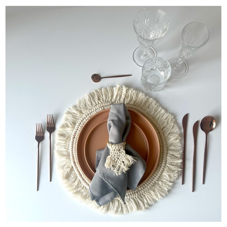 Сет тарелок Макраме Акцент Терракота С и М - Фото миниатюра 5