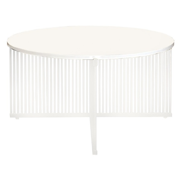 Журнальный столик Шреддер с круглой столешницей, белый цвет подстолья