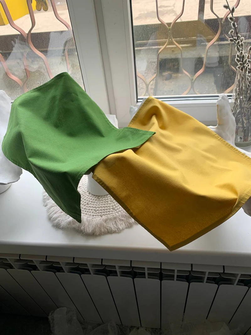 Салфетка из смесового льна, Монстера деликатесная