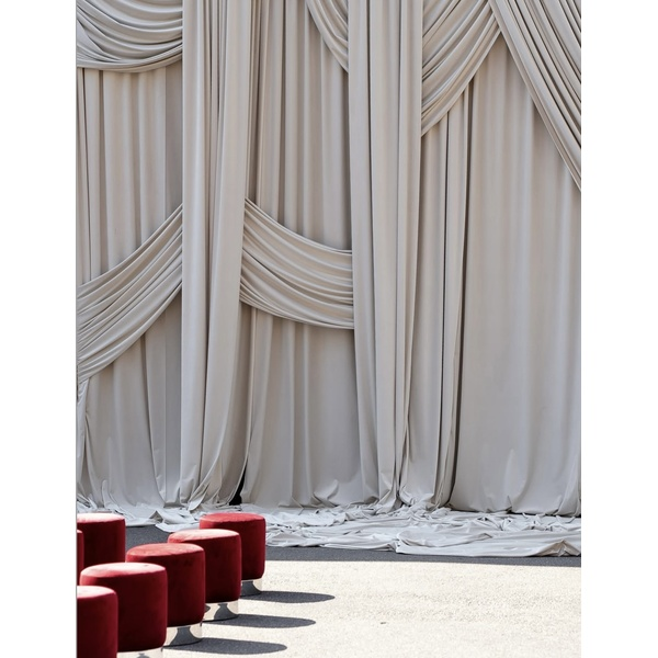 Пуф Цилиндр Серебряный обод, Малиново-красный - Фото 2