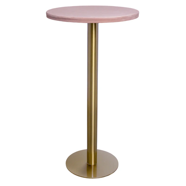 Стол коктейльный Твист Круглый, Золото + Светло-розовый
