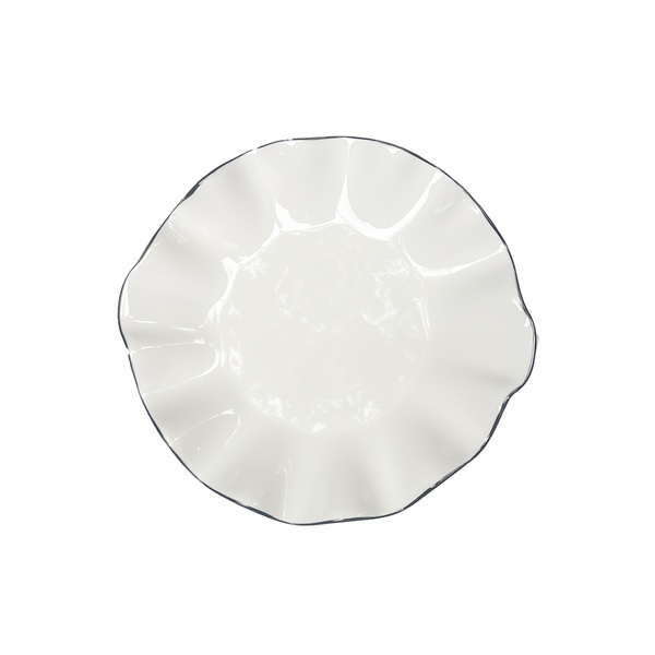 Порционная тарелка Лотос с черной каймой С - Фото 1