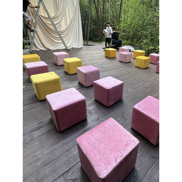 Пуф квадратный Точка, велюр, Манговый Куб - Фото 3