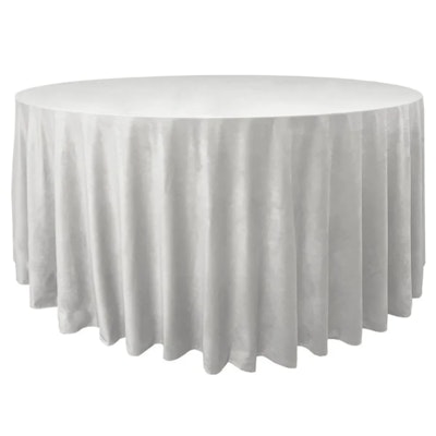 Скатерть велюр, круглая, молочная ХЛ
