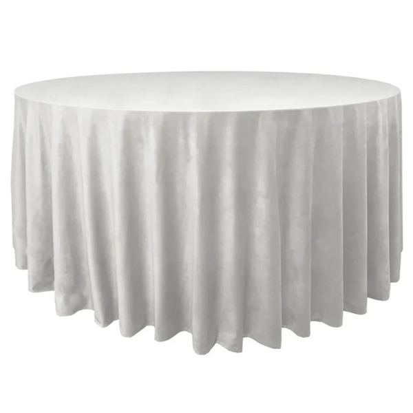 Скатерть велюр, круглая, молочная ХЛ - Фото 1