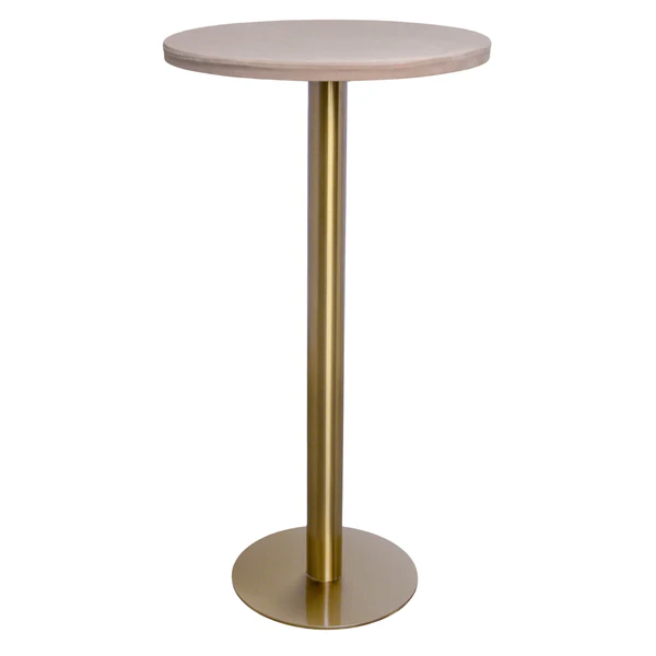 Стол коктейльный Твист Круглый, Золото + Кремовый бисквит 