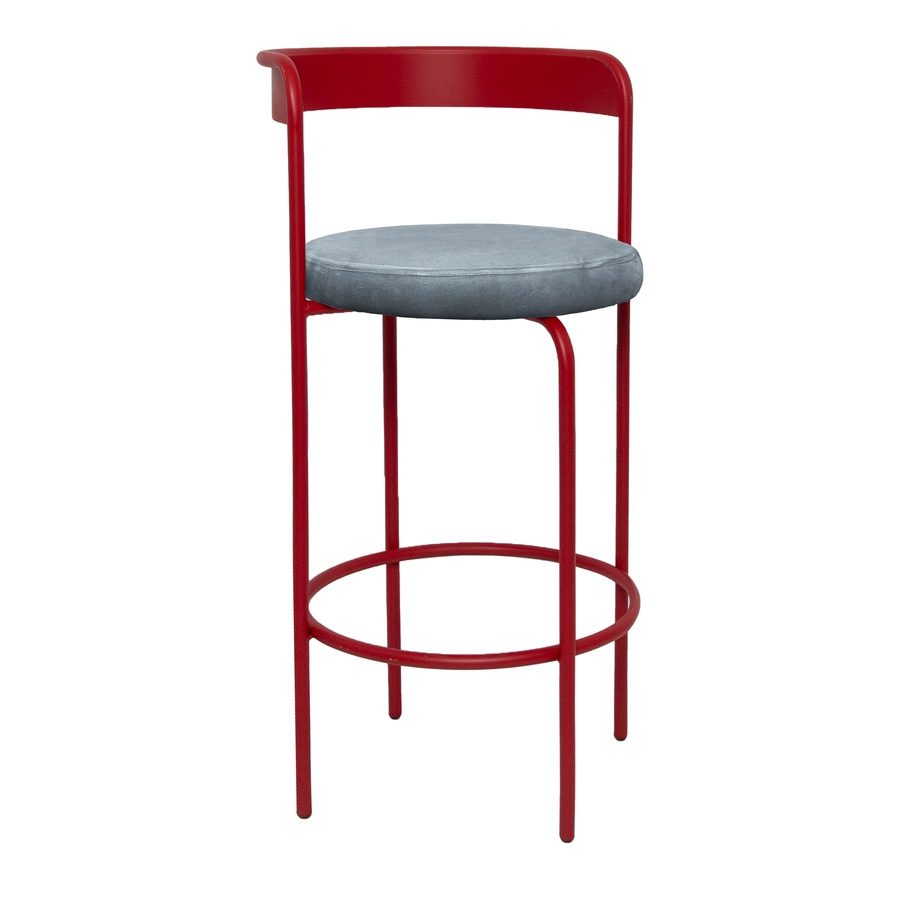 Стул барный Колори Красный бархат + Серо-голубой - Фото миниатюра 1