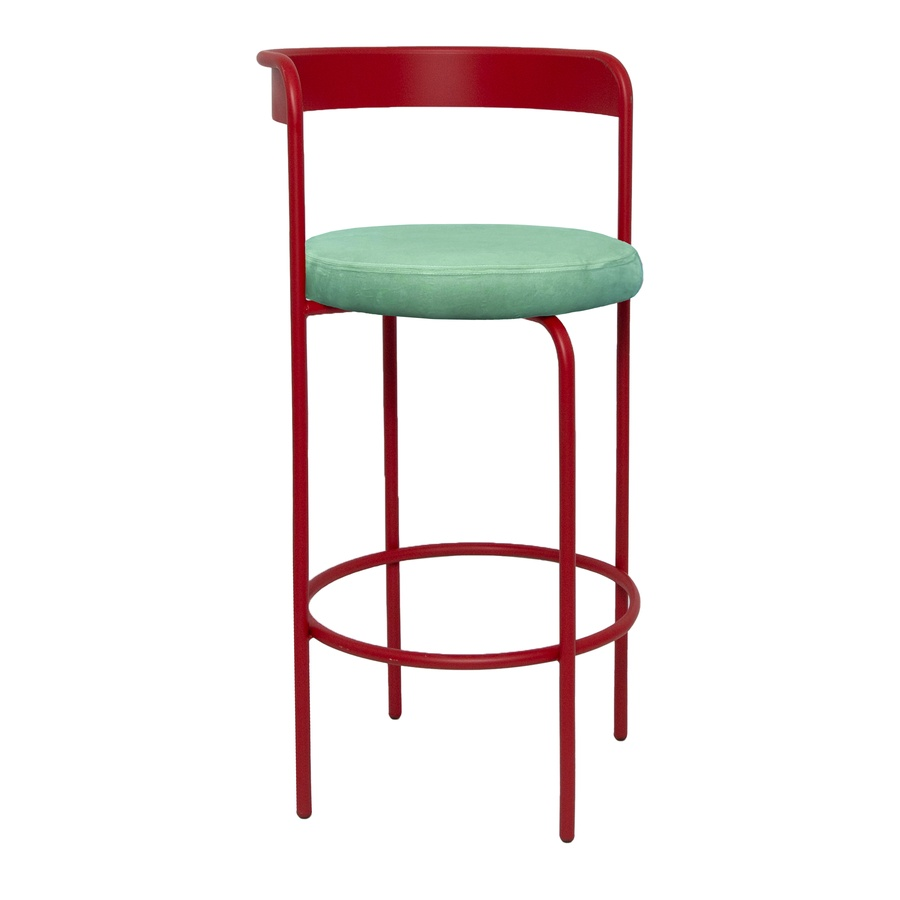 Стул барный Колори Красный бархат + Мятный - Фото миниатюра 1