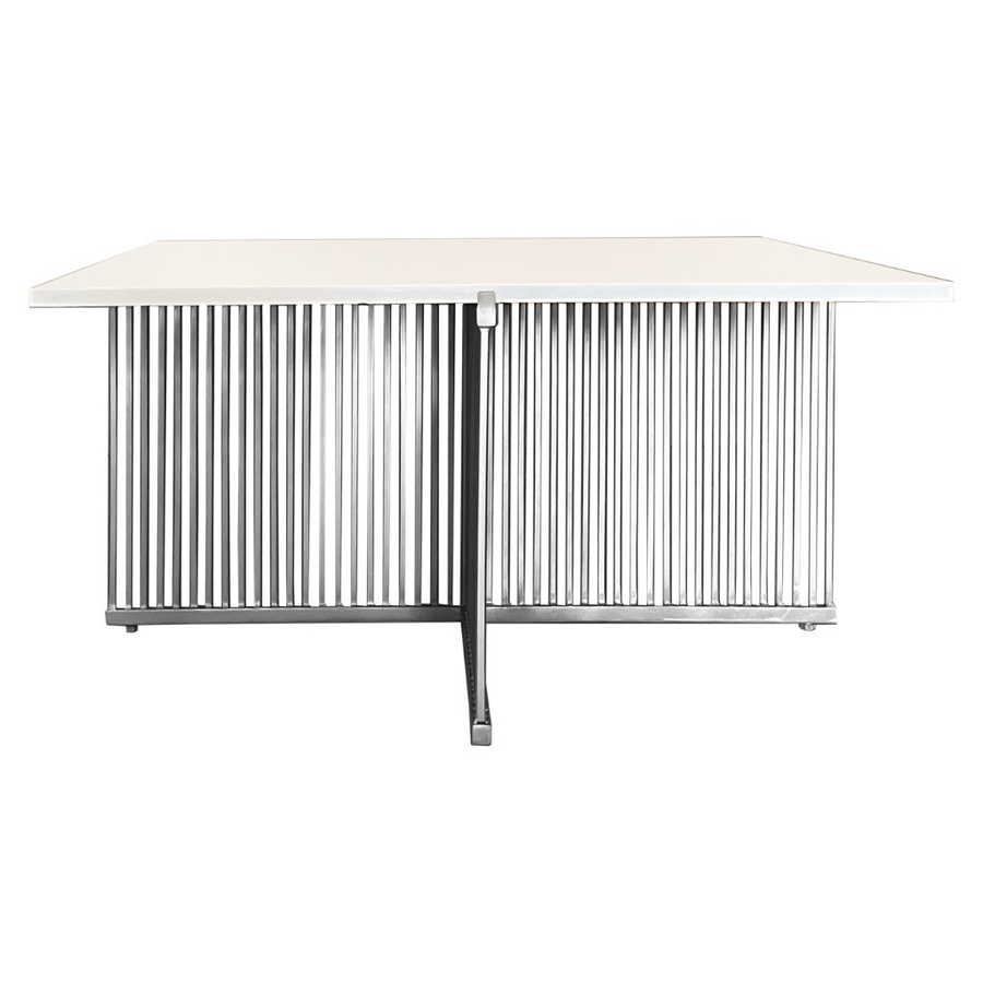 Журнальный столик Шреддер с квадратной столешницей, серебряный цвет подстолья   - Фото миниатюра 1