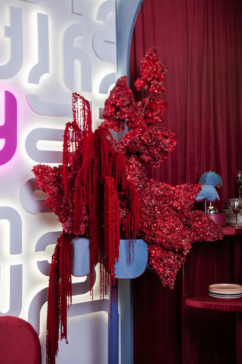 Комплект Стол "Да,капитан" Твист Черничный йогурт + Голубой с бордовым кантом, велюр