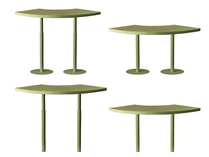 Стол коктейльный Твист Змейка С, Фисташковое пралине + матча (телескопические ноги)