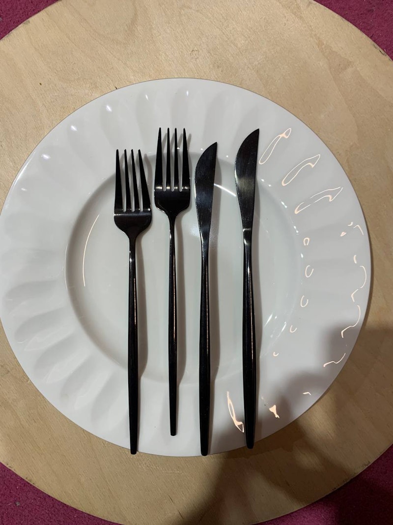 Столовые приборы Гоа, черные, сет из 4 предметов