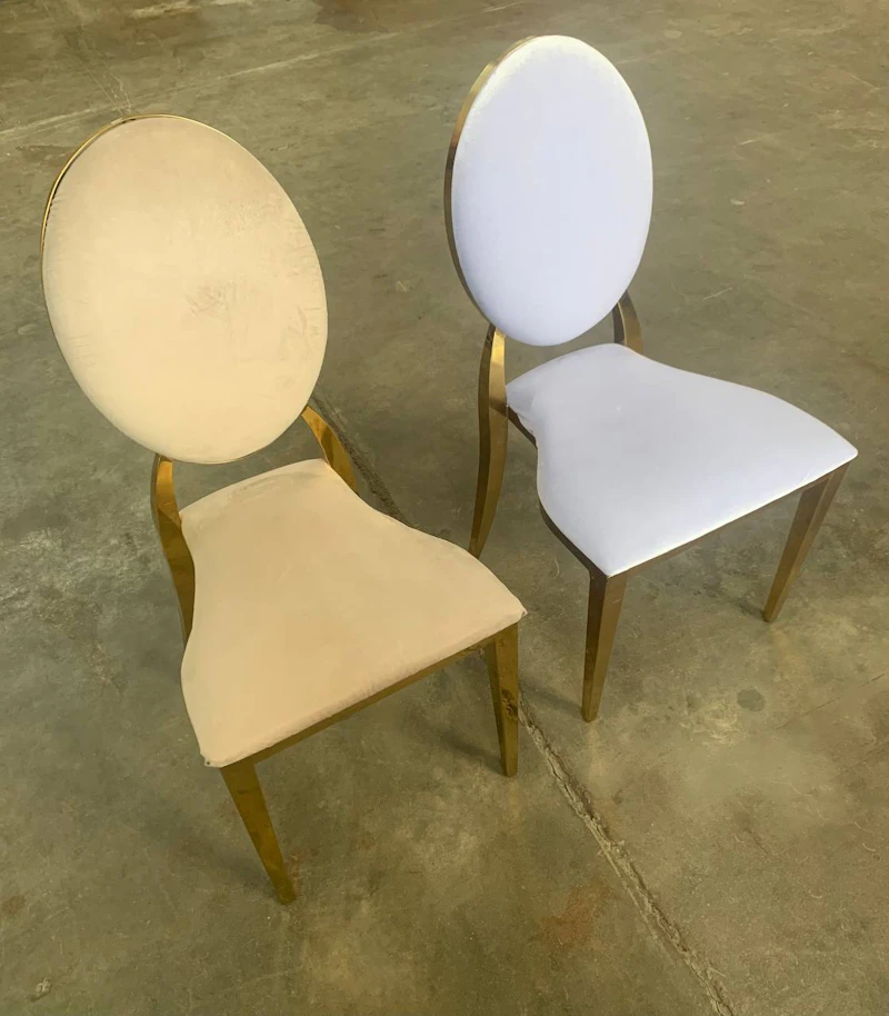 Стул Вашингтон Золото, велюр белый