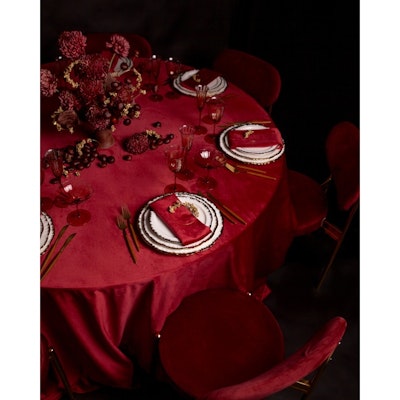 Скатерть велюр, круглая, пьяная вишня - изображение 2