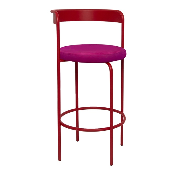 Стул барный Колори Красный бархат + Манящая фуксия
