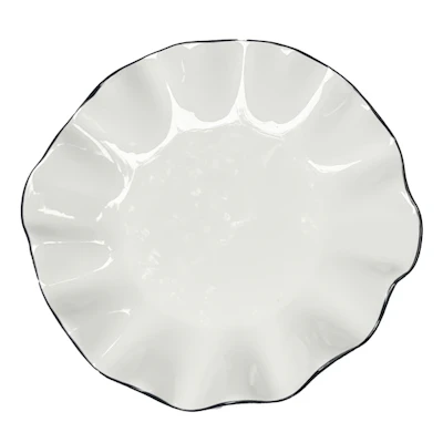 Сервировочная тарелка Лотос с черной каймой