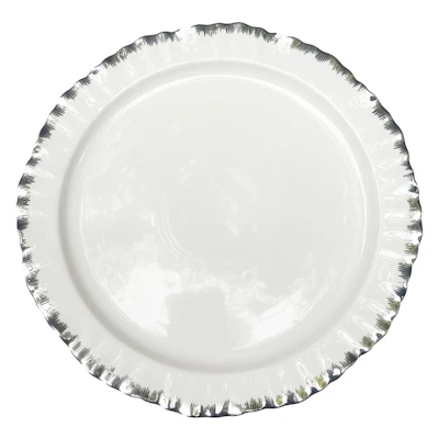 Сервировочная тарелка Подсолнух Серебро