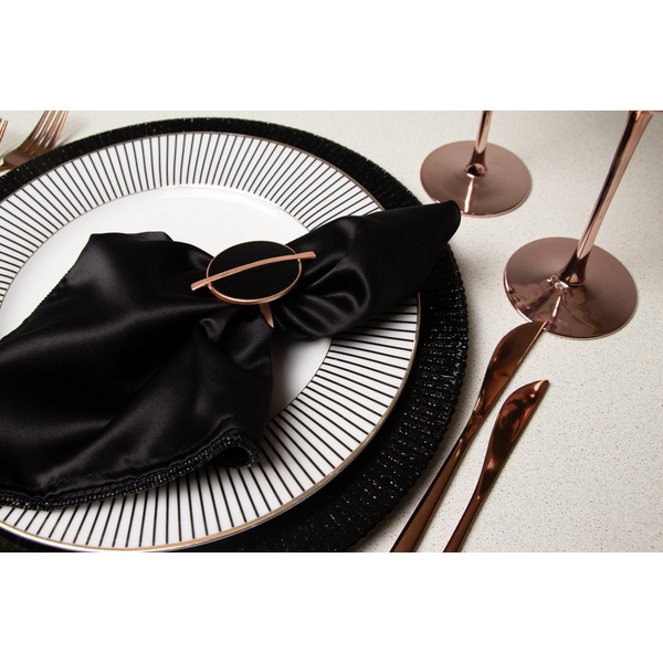 Кольцо для салфетки Баттон, черное - Фото 5