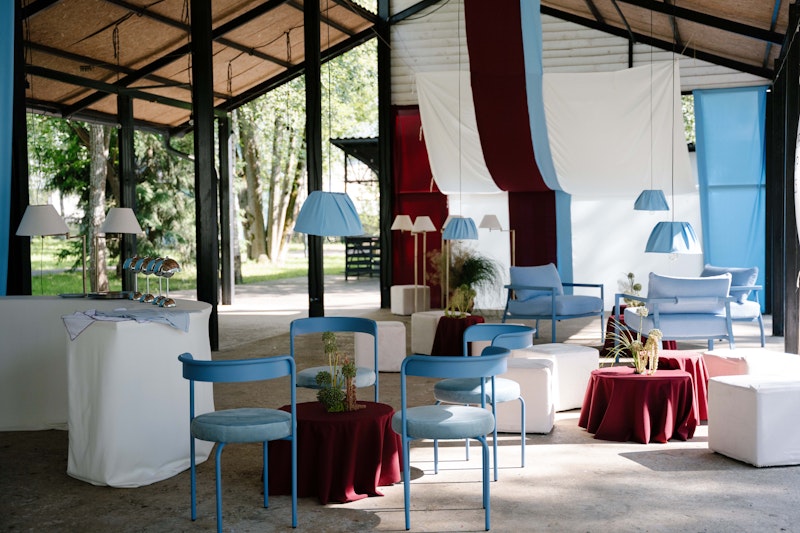 Стул Колори, Черничный йогурт + серо-голубой