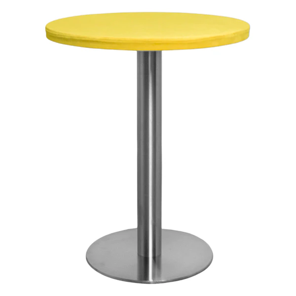 Стол Твист Круглый 67см, Серебро + Желтая субмарина