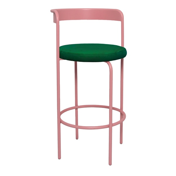 Стул барный Колори, Розовая помада + Изумрудный