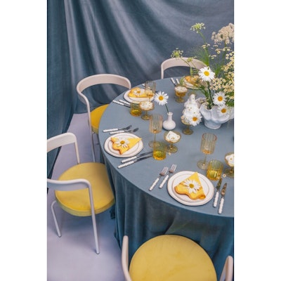 Скатерть велюр, круглая, серо-голубая - изображение 8