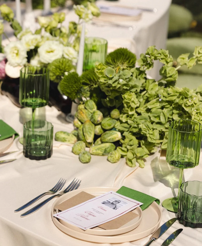 Салфетка из смесового льна, Монстера деликатесная