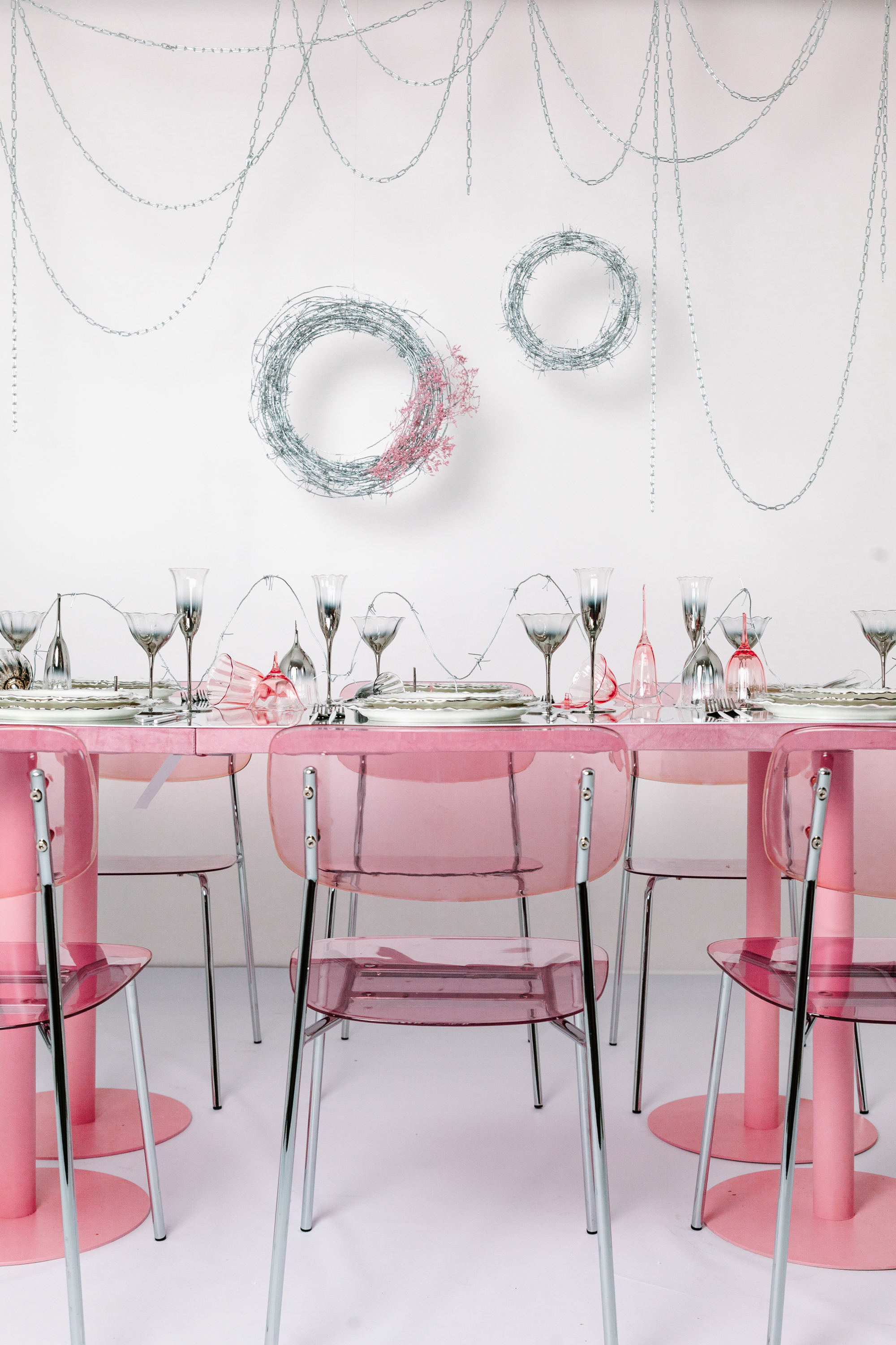 Стул Призм Серебро, Розовые очки