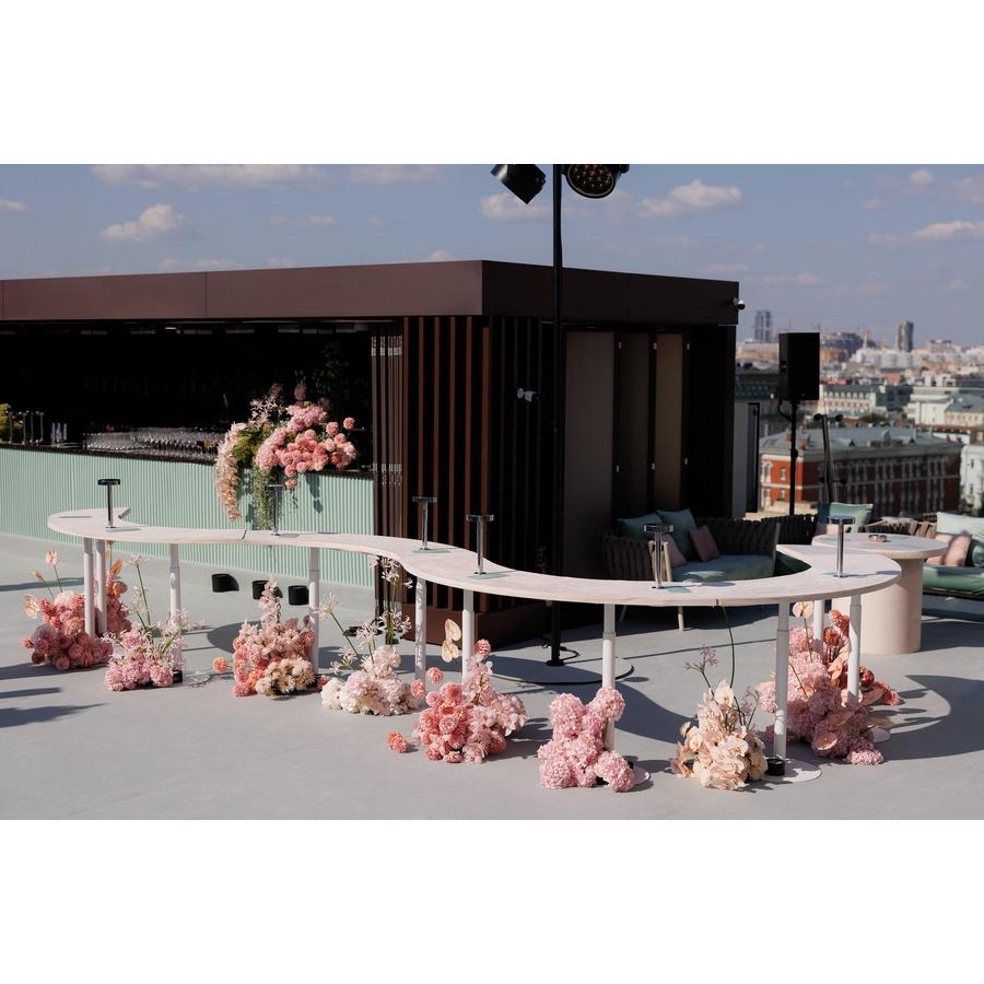 Стол коктейльный Твист Змейка С, Рафаэлло + Кремовый бисквит (телескопические ноги) - Фото миниатюра 5