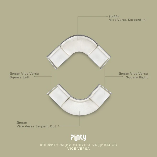 Диван Кручу-верчу Квадрат (Левый модуль) База (серый) - Фото 2