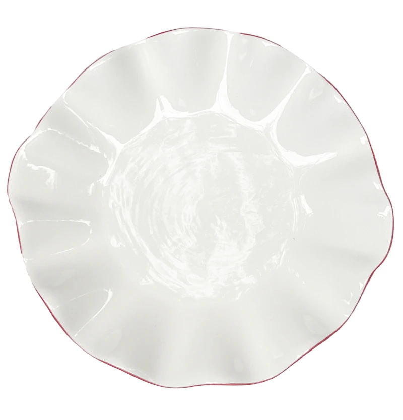 Сервировочная тарелка Лотос с красной каймой
