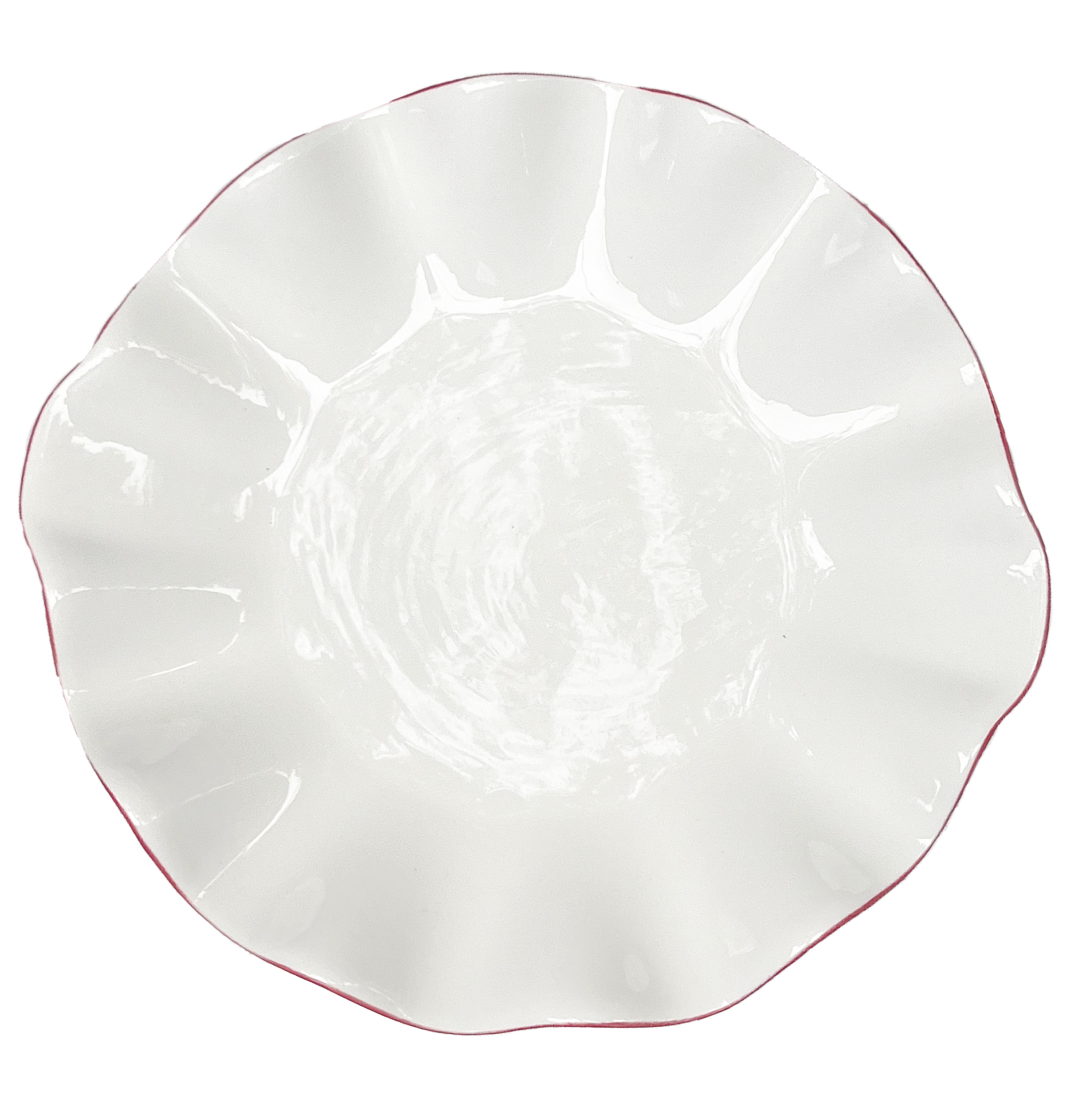 Сервировочная тарелка Лотос с красной каймой - Фото миниатюра 1